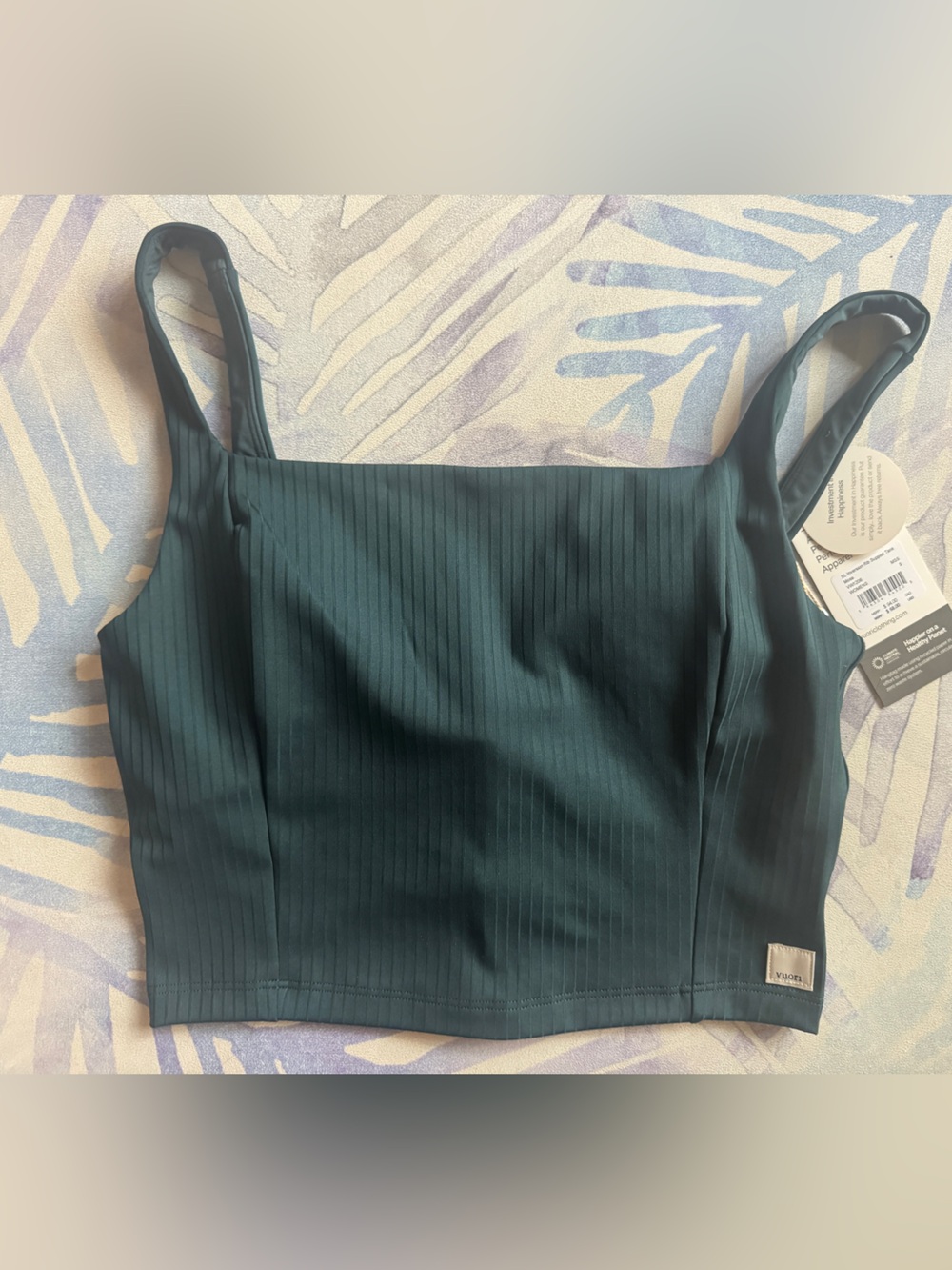 NWT Vuori Inversion Rib Support Tank, S, Moss - Picture 5 of 8